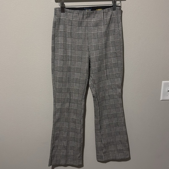 Maeve by Anthropologie Wide Leg Pull on Trousers in a black and White Plaid, XS - Picture 4 of 6